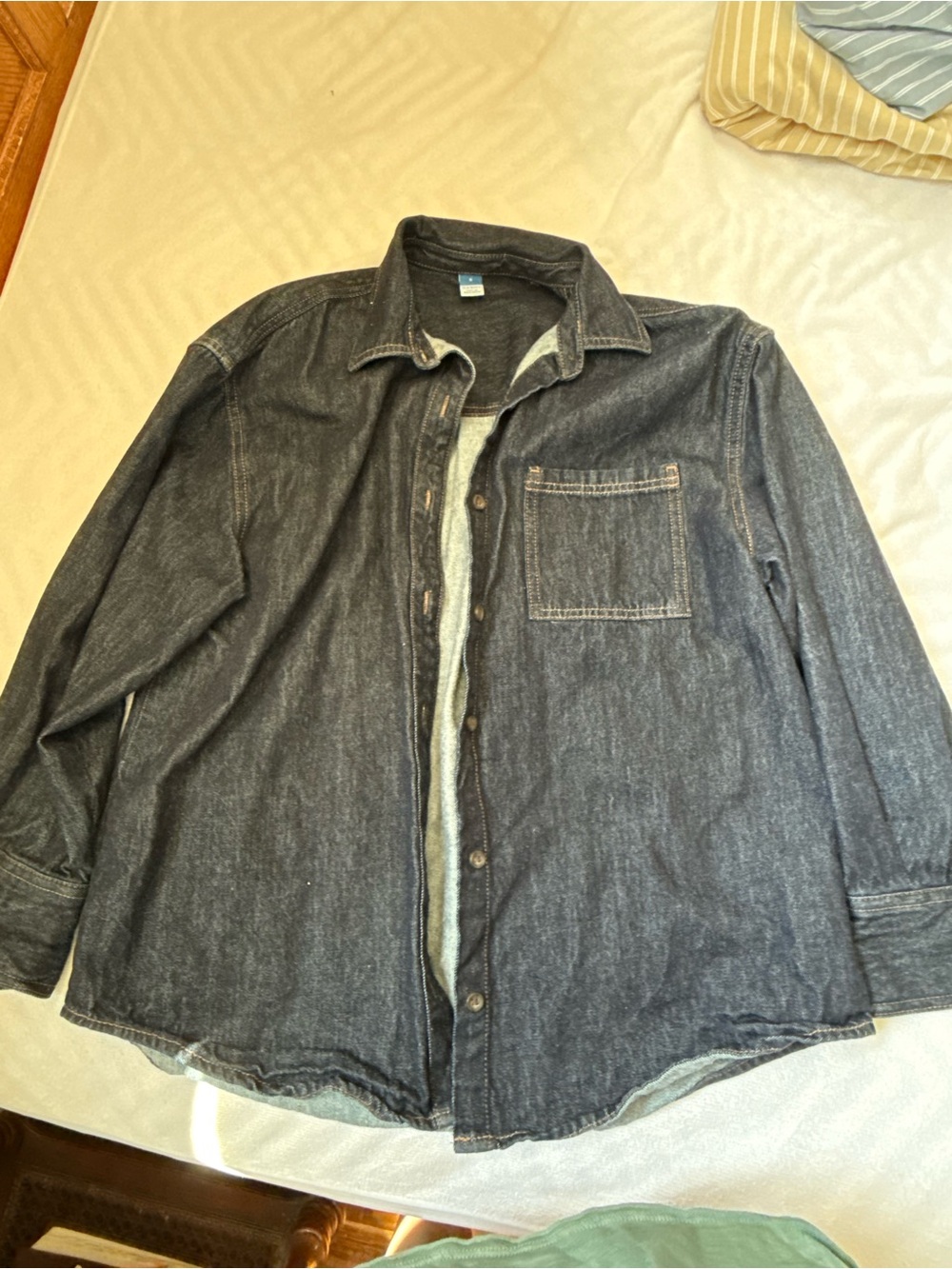 Old Navy denim boyfriend button down - dark wash